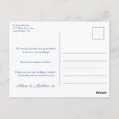 Navy en roze Chinoiserie bruiloft Save the Date Briefkaart (Achterkant)