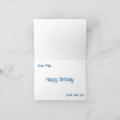 Navy en roze mtb fietser Verjaardag Kaart (Binnen)