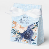 Navy en Roze Waterverf Florals Bruiloft Bedankdoosjes (Voorkant Zijde)