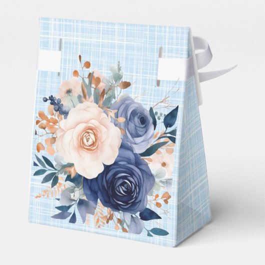 Navy en Roze Waterverf Florals Bruiloft Bedankdoosjes