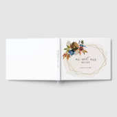 Navy en Rust Waterverf Boho Floral Gepersonaliseer Gastenboek (Volledig)