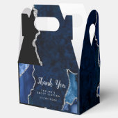 Navy en Silver Agaat Sweet Sixteen Dank u Bedankdoosjes (Geopend)