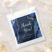 Navy en Silver Agaat Sweet Sixteen Dank u Bedankzakje (Geknipt)