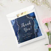 Navy en Silver Agaat Sweet Sixteen Dank u Bedankzakje (Gezegeld)