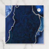 Navy en Silver Agaat Verjaardag Dank u Bedankjes Labels (Achterkant)