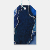 Navy en Silver Agaat Verjaardag Dank u Cadeaulabel (Achterkant)
