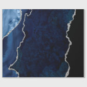 Navy en Silver Agate Cadeaupapier (Vlak)