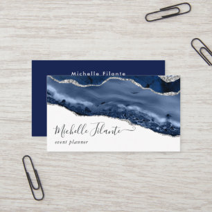 Navy en Silver Agate Visitekaartje