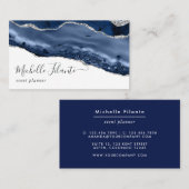 Navy en Silver Agate Visitekaartje (Voorkant / Achterkant)