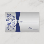Navy en Silver Floral Plaatskaarten Plaatskaartje (Achterkant)