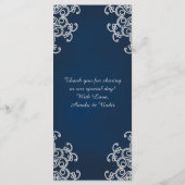 Navy en Silver Indian Style Menu Kaarten (Achterkant)