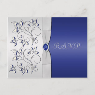 Navy en Silver R.S.V.P. Kaart