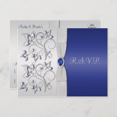 Navy en Silver R.S.V.P. Kaart (Voorkant / Achterkant)