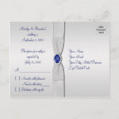 Navy en Silver R.S.V.P. Kaart (Achterkant)