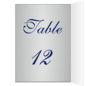 Navy en Silver Tafelnummer Kaart (Binnen (Links))