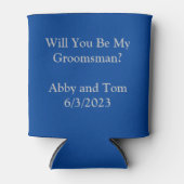 Navy en Silver zullen mijn Groomsman Aviation zijn Blikjeskoeler (Voorkant)