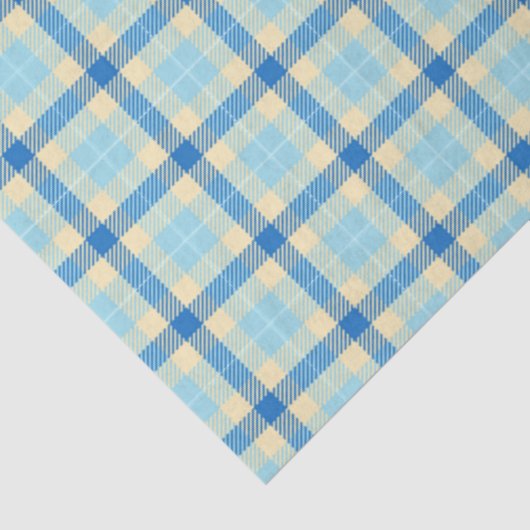 Navy en Sky Blue Tartan Pset Tissuepapier (Detail)