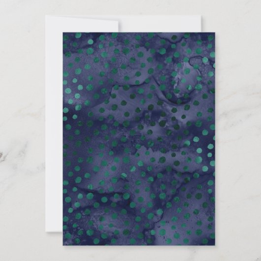 Navy en Turquoise Strepen en Polka Dots Verjaardag Kaart (Achterkant)