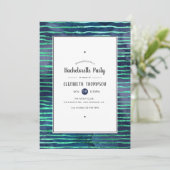 Navy en Turquoise Strepen en Stippen Bachelorette Kaart (Staand voorkant)