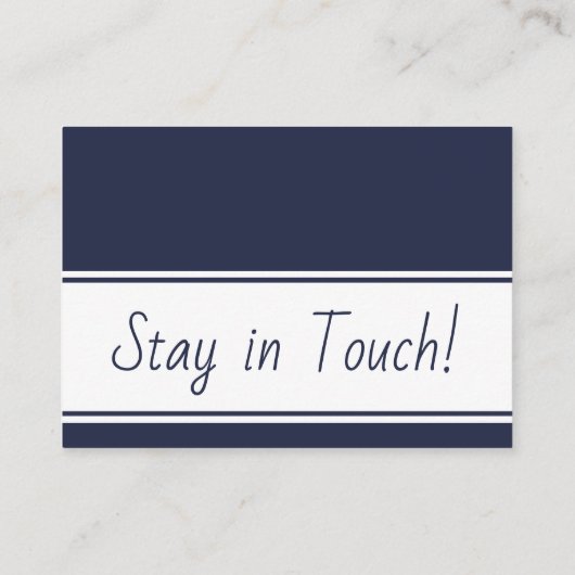 Navy en White Bold We hebben Handout Kaarten verpl Visitekaartje (Achterkant)