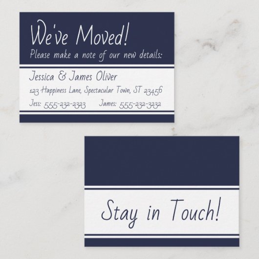 Navy en White Bold We hebben Handout Kaarten verpl Visitekaartje (Voorkant / Achterkant)