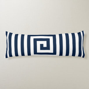 Navy en White Geometrics Solid Reverse Lichaamskussen