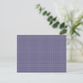 Navy en White Gingham Briefkaart (Staand voorkant)
