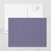 Navy en White Gingham Briefkaart (Voorkant / Achterkant)