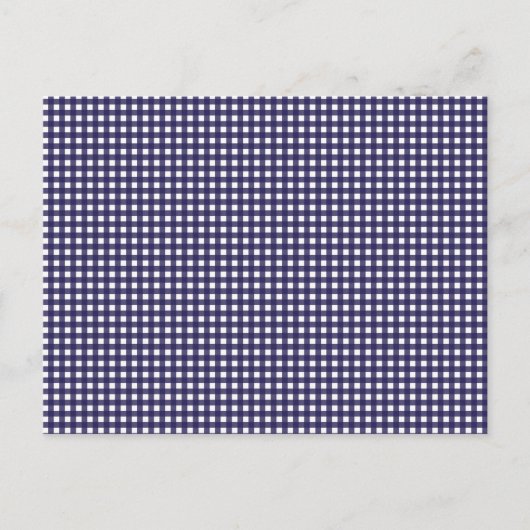 Navy en White Gingham Briefkaart (Voorkant)