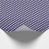 Navy en White Gingham Cadeaupapier (Hoek)
