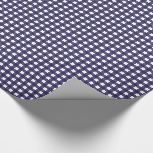 Navy en White Gingham Cadeaupapier (Hoek)