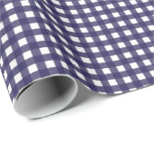 Navy en White Gingham Cadeaupapier (Rol Hoek)