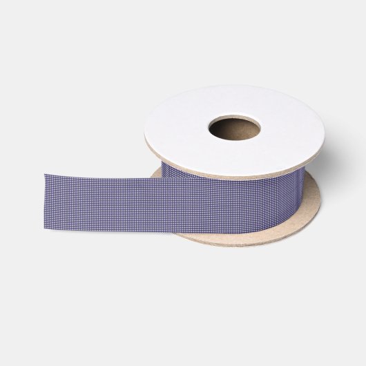Navy en White Gingham Satijnen Lint (Spoel)
