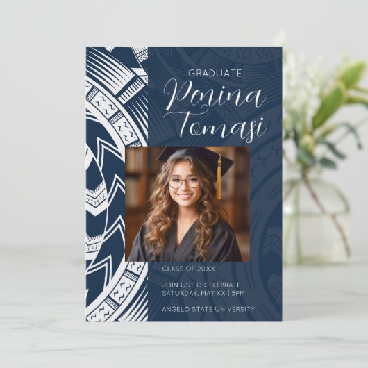 Navy en White Kaart (Staand voorkant)