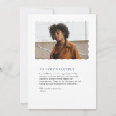 Navy en White Leaf-Bordered Afstuderen Kaart (Achterkant)