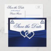 Navy en White Love Knot Save the Date Briefkaart (Voorkant / Achterkant)