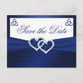 Navy en White Love Knot Save the Date Briefkaart (Voorkant)
