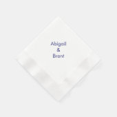 Navy en White Modern Coined Wedding Cocktail Servet (Hoek)