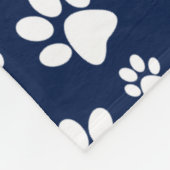 Navy en White Paw Print Deken Voeg hondennaam toe (Hoek)