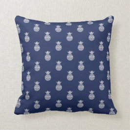 Navy en White Pineapple Kussen