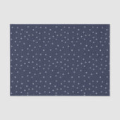 Navy en White Snowy Stippen | Bewerkbare kleuren Tissuepapier (Voorkant)