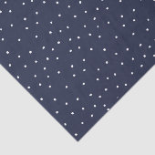 Navy en White Snowy Stippen | Bewerkbare kleuren Tissuepapier (Detail)