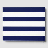 Navy en White Stripe Surf Design Vakantiehuis Gastenboek (Achterkant)