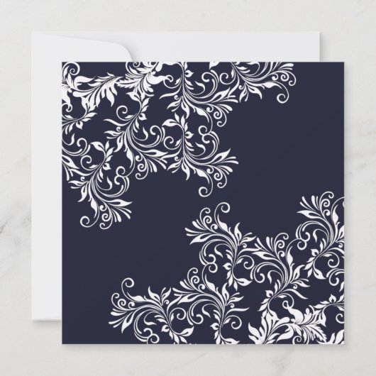 Navy en wit elegant Vrijgezellenfeest Kaart (Achterkant)