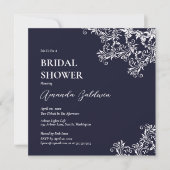 Navy en wit elegant Vrijgezellenfeest Kaart (Voorkant)