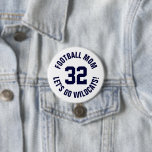 Navy en wit Football Moeder Jersey Nummer Ronde Button 7,6 Cm<br><div class="desc">Vrolijk op je favoriete sportteam, football speler of show gewoon je schooltrots met een aangepaste gepersonaliseerde spirit knop! Voeg je schoolnaam toe of personaliseer met de naam van een speler en een jersey-nummer. Perfect voor football, basketbal, honkbal en voetbalwedstrijden! Creëer custom pinnen voor het hele team, cheerleaders, ouders en broers...</div>