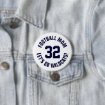 Navy en wit Football Moeder Jersey Nummer Ronde Button 7,6 Cm<br><div class="desc">Vrolijk op je favoriete sportteam, football speler of show gewoon je schooltrots met een aangepaste gepersonaliseerde spirit knop! Voeg je schoolnaam toe of personaliseer met de naam van een speler en een jersey-nummer. Perfect voor football, basketbal, honkbal en voetbalwedstrijden! Creëer custom pinnen voor het hele team, cheerleaders, ouders en broers...</div>