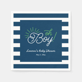 Navy en wit gestreepte Baby showers servetten