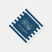 Navy en wit gestreepte Baby showers servetten (Hoek)