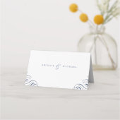 Navy en wit  kalligrafie bruiloft plaatskaartje (Achterkant)